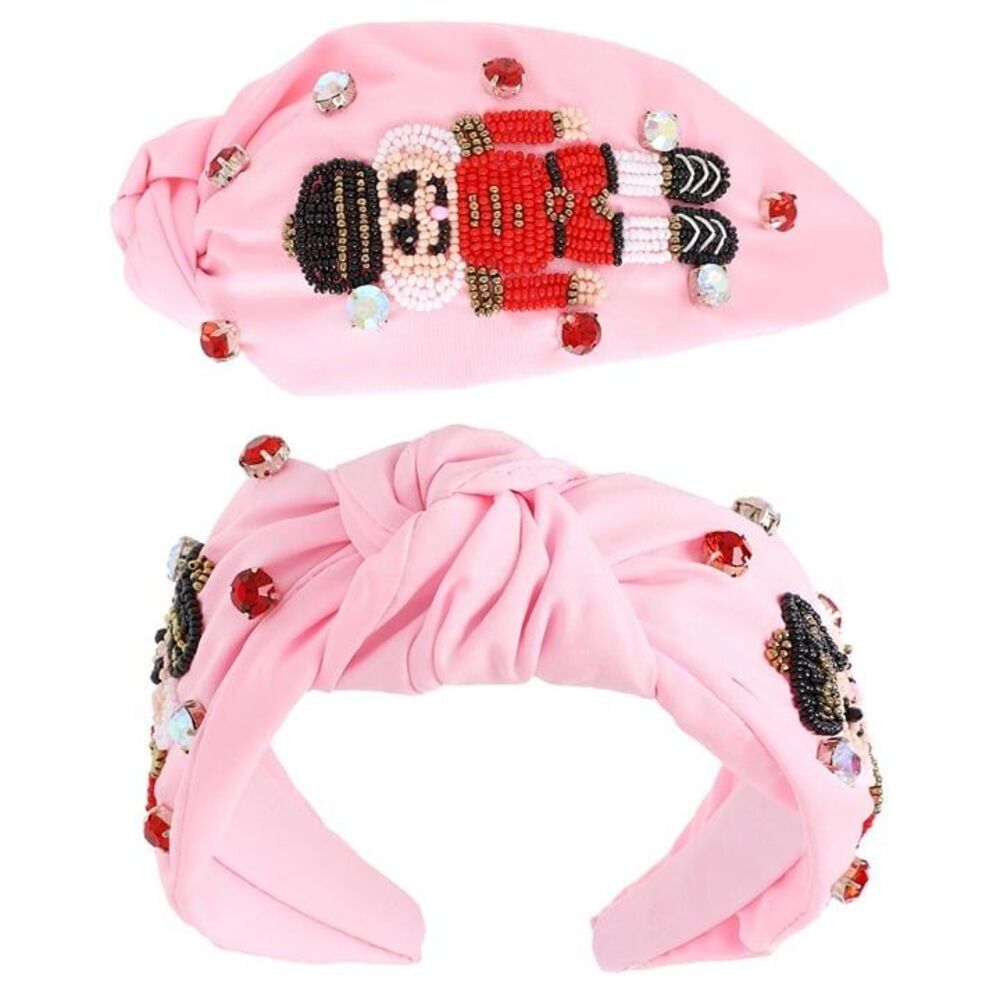 NUTCRACKER JEWELED KNOTTED CHRISTMAS HEADBAND - Pk